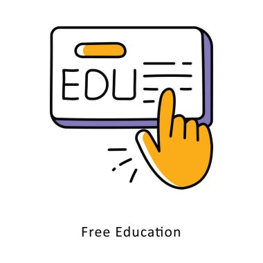 Ücretsiz Eğitim Doldurulmuş Dış Hatlar tarzı illüstrasyon. EPS 10 Dosyası