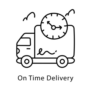 Time Delivery Vector Taslak Biçim Simgesi 'nde. Eps 10 Dosyası