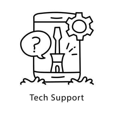 Teknik Destek Vektörü Taslak Biçim Simgesi. Eps 10 Dosyası