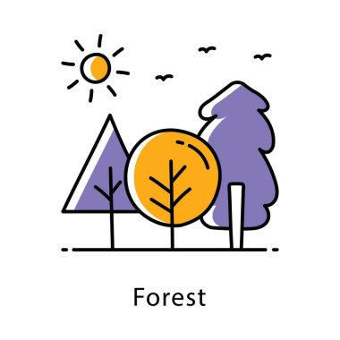 Forest vektörü Outline Biçim simgesini doldurdu. Eps 10 Dosyası