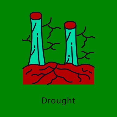 Kuraklık Vektörü Doldurulmuş Taslak biçim simgesi. Eps 10 dosyası