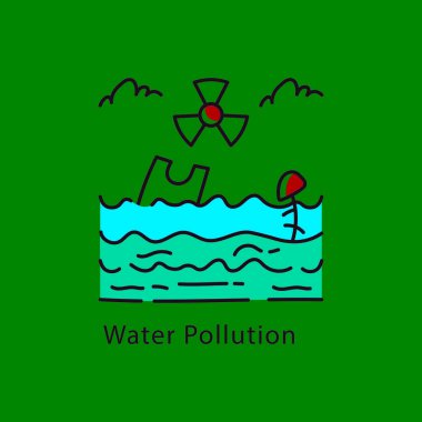 Su Kirliliği Vektörü Taslak Biçim simgesini doldurdu. Eps 10 Dosyası