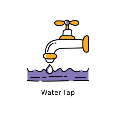 Su musluğu vektörü Outline biçim simgesini doldurdu. Eps 10 Dosyası
