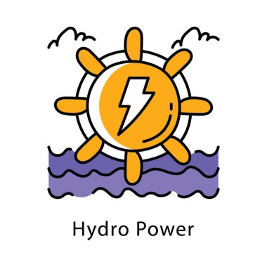 Hidroelektrik Güç Vektörü Taslak Biçim simgesini doldurdu. Eps 10 Dosyası