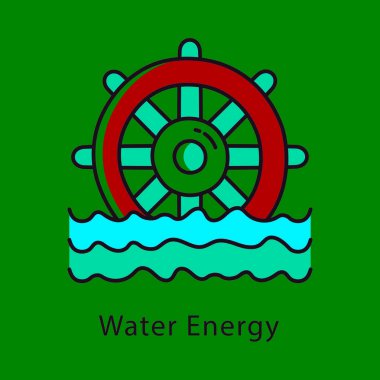 Su Enerjisi Vektörü Taslak Biçim simgesini doldurdu. Eps 10 Dosyası