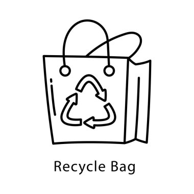 Geri Dönüşüm Torbası Taslak Biçimi Simgesi. Eps 10 Dosyası