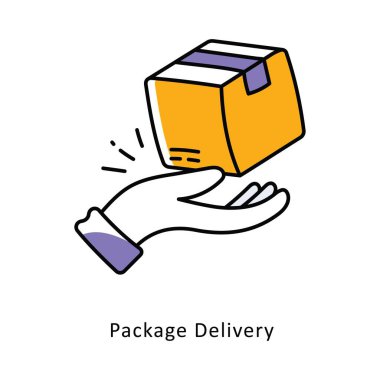 Paket Teslimatı Taslak Simgeleri Biçimi Simgesi. EPS 10 Dosyası