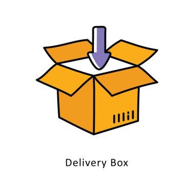 Dağıtım Kutusu Taslak Simgeleri Biçimi Simgesi. EPS 10 Dosyası