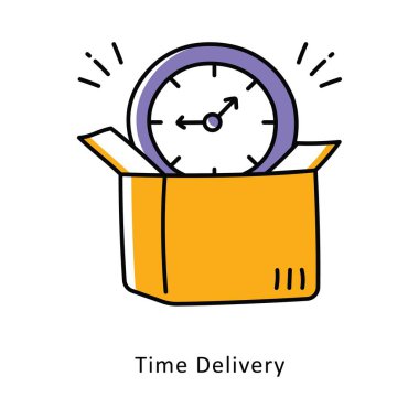 Zaman Dağıtımı Taslak Simgeleri Biçimi Simgesi. EPS 10 Dosyası