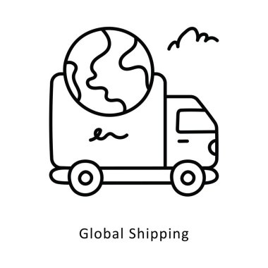 Global Nakliye Vektörü Taslak Biçim Simgesi. Eps 10 Dosyası