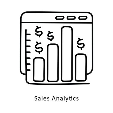 Satış Analitik Taslak Stili Simgesi. Eps 10 Dosyası