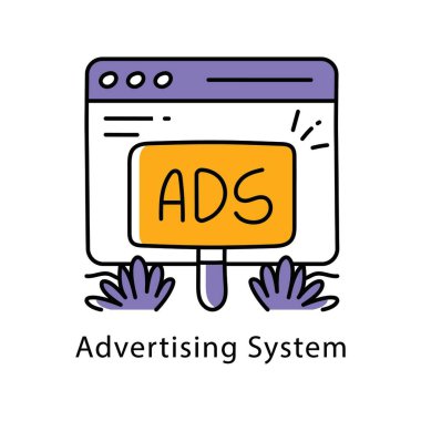 Reklam Sistemi Vektörü Dış Hatlar Biçimi Simgesi. Eps 10 dosyası