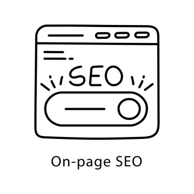 Sayfada SEO Vektör Taslak Biçimi simgesi. Eps 10 Dosyası