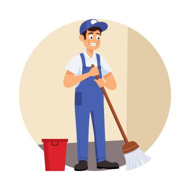 Erkek serbest yazar Vector Illustration 'da çalışıyor. Eps 10 Dosyası 