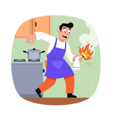 Ateş Vektörü illüstrasyonuna Yemek Düşürme. EPS 10 Dosyası