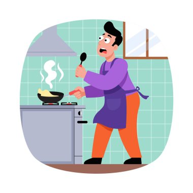 Kaynayan Tencere Vektörü illüstrasyonunu kontrol ediyorum. EPS 10 Dosyası