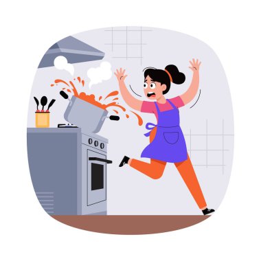 Pişirme Vektörü illüstrasyonu Sırasındaki Kaos. EPS 10 Dosyası