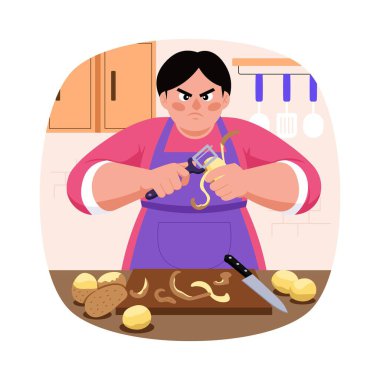 Sebze Vektörü illüstrasyonu kesiliyor. EPS 10 Dosyası