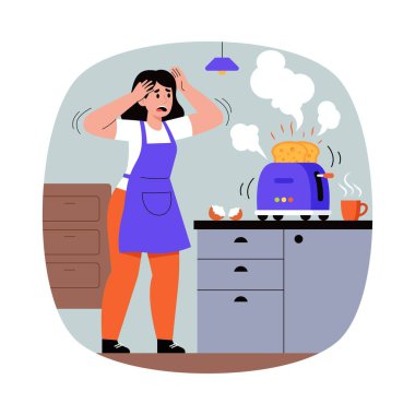 Yanık Sandviç Vektörü illüstrasyonu. EPS 10 Dosyası