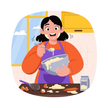 Bowl Vector illüstrasyonunun bileşenleri karıştırılıyor. EPS 10 Dosyası