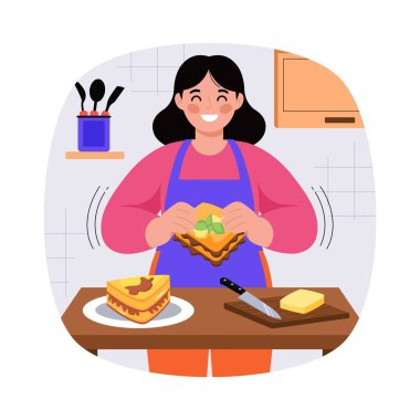 Sandviç Vektörü illüstrasyonunu dekore ediyorum. EPS 10 Dosyası