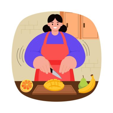 Meyve salatası Vektör illüstrasyonu yapıyorum. EPS 10 Dosyası