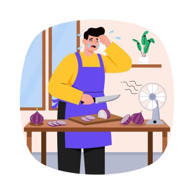 Soğan Vektörü illüstrasyonu kesiliyor. EPS 10 Dosyası