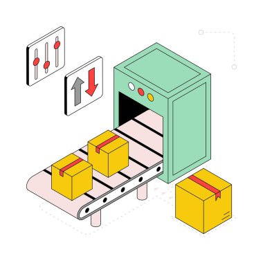 Taşıyıcı kuşak Isometric Style Illustration. EPS 10 Dosyası