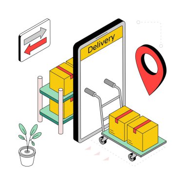 Konum Konformasyonu Isometric Style Illustration. EPS 10 Dosyası