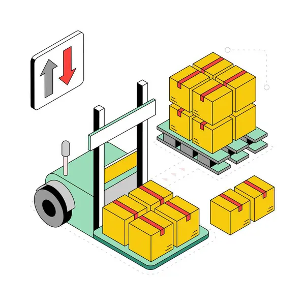 Ürün Salımı Isometric Style Illustration. EPS 10 Dosyası