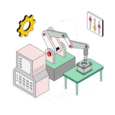 Taşıyıcı kuşak Isometric Style Illustration. EPS 10 Dosyası