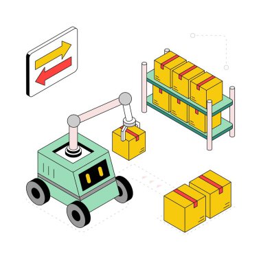 Taşıyıcı kuşak Isometric Style Illustration. EPS 10 Dosyası