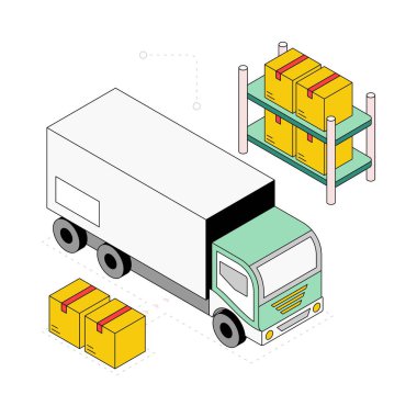 Isometric Style Illustration sunmaya hazır. EPS 10 Dosyası