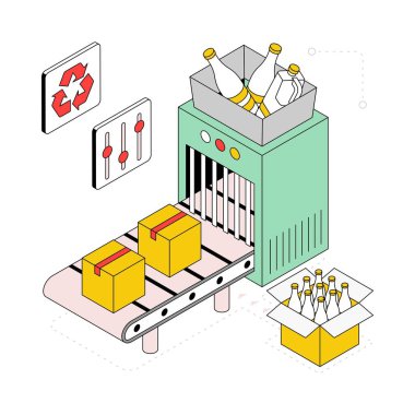 Taşıyıcı kuşak Isometric Style Illustration. EPS 10 Dosyası