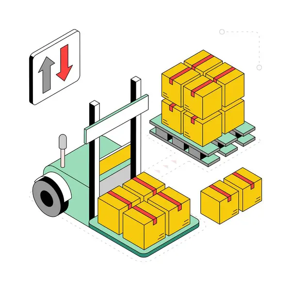 Üretim Süreci Isometric Style Illustration. EPS 10 Dosyası