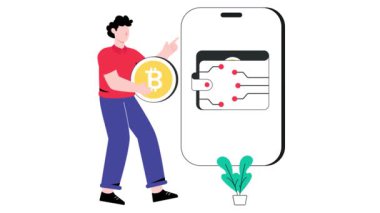 Bitcoin Cüzdanı 2B Düz Canlandırma.