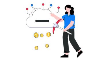 Bulut Madenciliği 2B Düz Canlandırma.