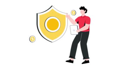 Şifreleme Güvenliği 2B Düz Canlandırma.