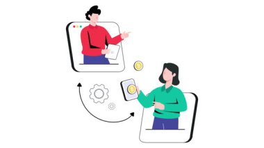 Şifreleme Aktarımı 2B Düz Canlandırma.