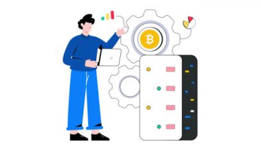 Şifreleme Para Platformu 2B Düz Canlandırma.