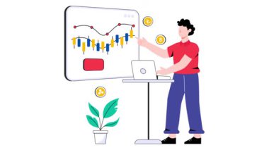 Kripto Para Birimi Ticaret 2B Düz Canlandırma.