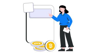 Bitcoin Hesaplaması 2B Düz Canlandırma.