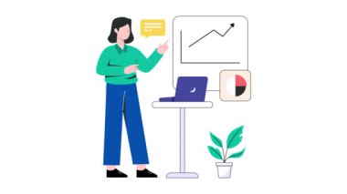 İş Danışmanı 2D Düz Animasyon.