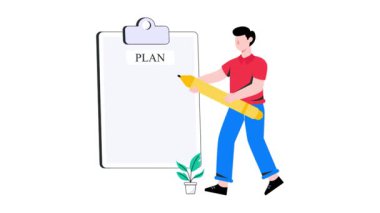 İş Planlama 2B Düz Canlandırma.