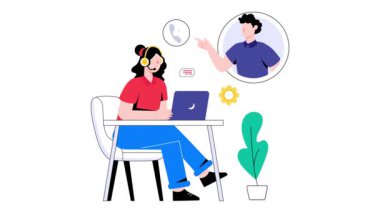 Müşteri Hizmetleri 2D Düz Canlandırma.