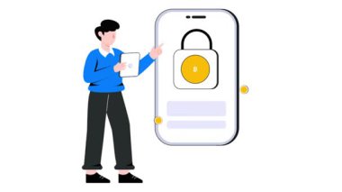 Şifreleme Güvenliği 2B Düz Canlandırma.