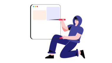 Siber Saldırı 2B Düz Canlandırma.