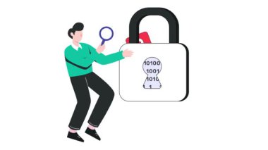 Veri Güvenliği 2B Düz Canlandırma.