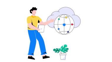 IOT Güvenlik 2D Düz Canlandırma.