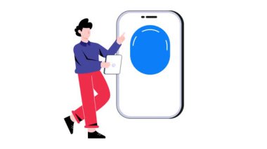 Mobil Güvenlik 2B Düz Canlandırma.